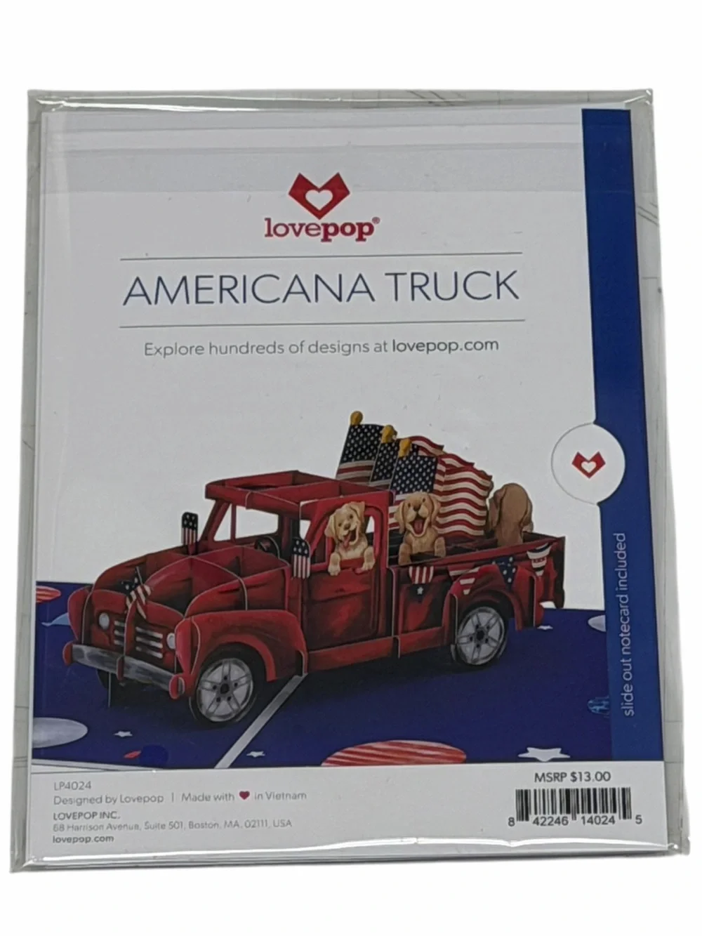 Love Americana Truck Red Pop-Up Card
